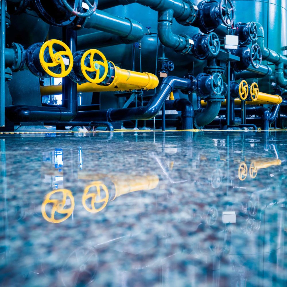 steel pipelines and cables in a plant,Industrial zone.